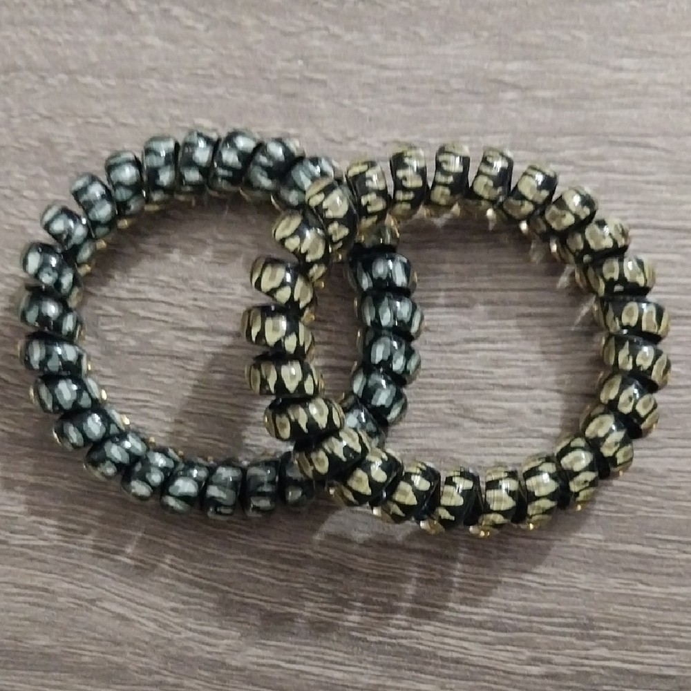 Spiral Phone Cord Snake-Print Hair Ties